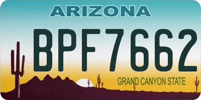 AZ license plate BPF7662