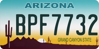 AZ license plate BPF7732