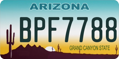 AZ license plate BPF7788