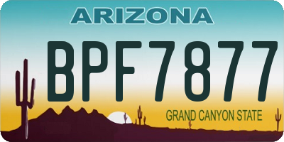 AZ license plate BPF7877