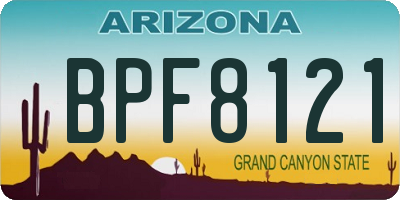 AZ license plate BPF8121