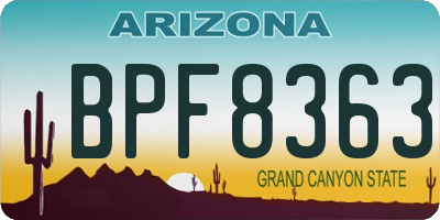 AZ license plate BPF8363