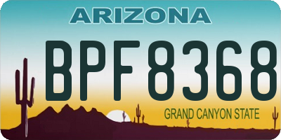 AZ license plate BPF8368