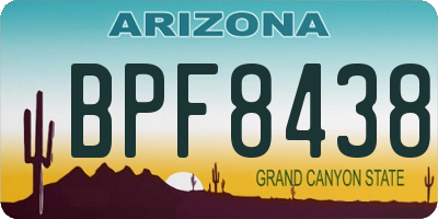 AZ license plate BPF8438