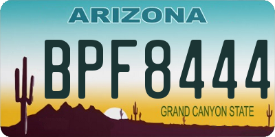 AZ license plate BPF8444