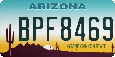 AZ license plate BPF8469
