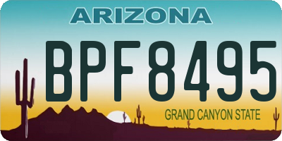 AZ license plate BPF8495