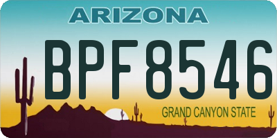 AZ license plate BPF8546