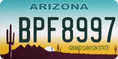 AZ license plate BPF8997