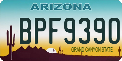 AZ license plate BPF9390