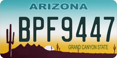 AZ license plate BPF9447