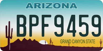AZ license plate BPF9459