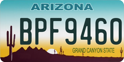 AZ license plate BPF9460