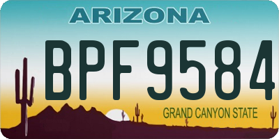 AZ license plate BPF9584