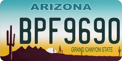 AZ license plate BPF9690