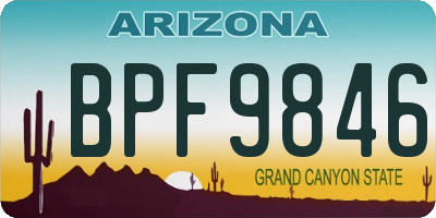 AZ license plate BPF9846