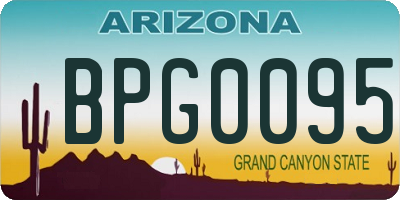 AZ license plate BPG0095