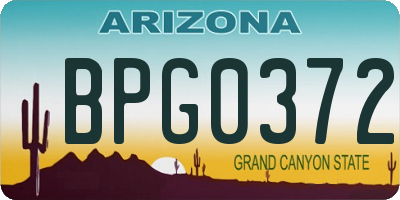 AZ license plate BPG0372
