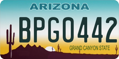 AZ license plate BPG0442