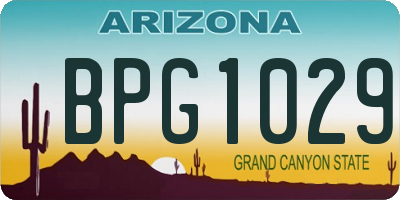 AZ license plate BPG1029