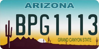 AZ license plate BPG1113