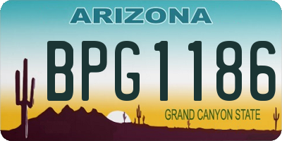 AZ license plate BPG1186