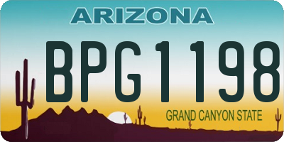 AZ license plate BPG1198