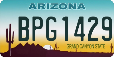 AZ license plate BPG1429