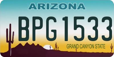 AZ license plate BPG1533