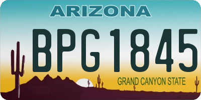 AZ license plate BPG1845