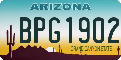 AZ license plate BPG1902