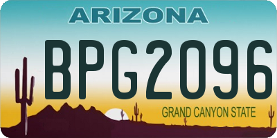 AZ license plate BPG2096