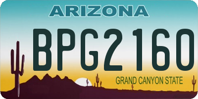 AZ license plate BPG2160