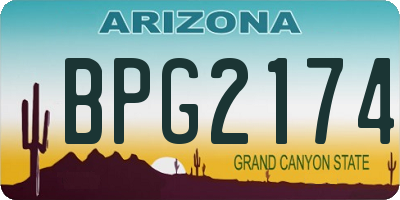 AZ license plate BPG2174