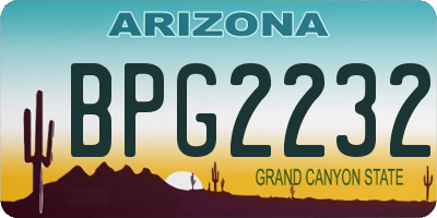 AZ license plate BPG2232