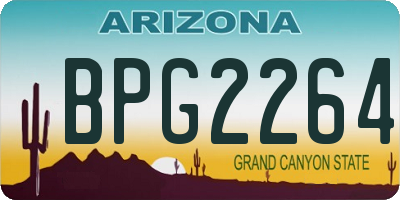 AZ license plate BPG2264