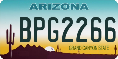 AZ license plate BPG2266