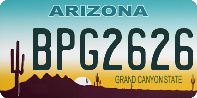 AZ license plate BPG2626