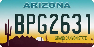 AZ license plate BPG2631