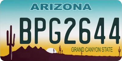 AZ license plate BPG2644