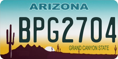AZ license plate BPG2704