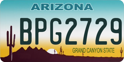 AZ license plate BPG2729