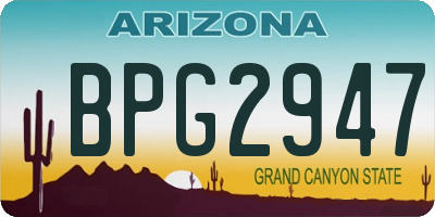 AZ license plate BPG2947