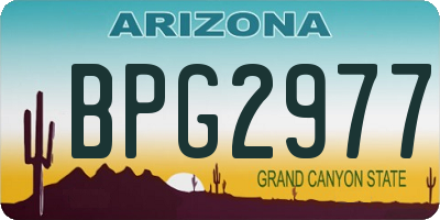 AZ license plate BPG2977