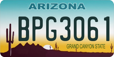 AZ license plate BPG3061