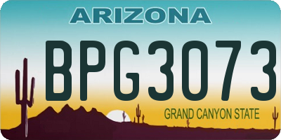 AZ license plate BPG3073