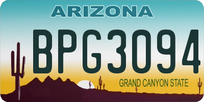 AZ license plate BPG3094