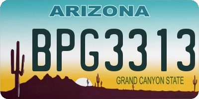 AZ license plate BPG3313