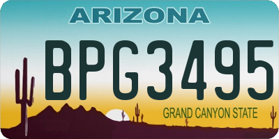 AZ license plate BPG3495
