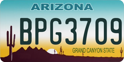 AZ license plate BPG3709